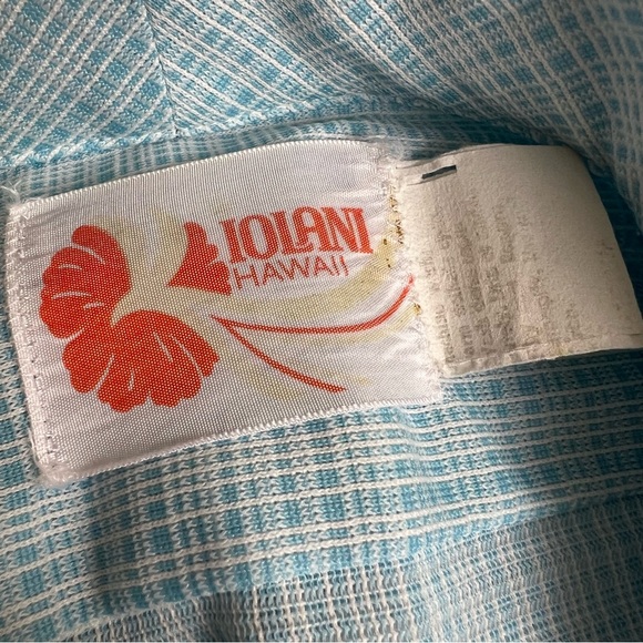 Vintage IOLANI Hawaiian Aloha Shirt Covered Buttons Pineapple fits small - Picture 9 of 9